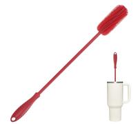 ddLUCK Goupillon Biberon Silicone, 40cm Long Manche Nettoyage Brosse | Rouge, Biberons Écouvillon pour Gourdes Bouteille Gourde Sport, Verre, Tasses Thermos, Convient aux Petits Goulots
