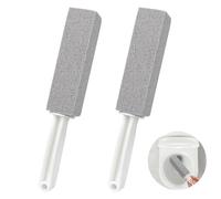 ddLUCK Lot de 2 Pierre Ponce de Nettoyage avec Manche Long en Plastique antidérapant pour Toilettes, Cuisine, Salle de Bain, Piscine et ménage de la Maison