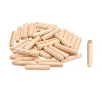 DDS22E Goupilles de cheville en bois dur, 50 tiges de chevilles rainurées droites cannelées, chevilles d'épissure en bois lisse for l'installation de meubles de maison,(1/4"x 1-13/64" (6mm x 30mm))