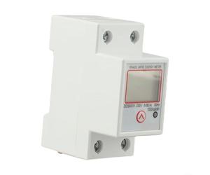 DDS6619 Compteur d'énergie monophasé 5-80 A 230 V LCD KWh Watt-heure | Support sur rail DIN en plastique avec fonction de réinitialisation du rétroéclairage | pour surveillance de l'alimentation