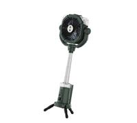 Ddujbtp Ventilateur de camping avec batterie rechargeable de 20 000 mAh, crochet oscillant, hauteur réglable, étanche, éclairage LED