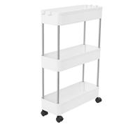 DDZcozy Chariot de cuisine avec 3 compartiments - Étagère étroite de cuisine - Chariot de niche sur roulettes - Chariot de rangement pour cuisine salle de bain