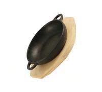De 1 étendue de fajita ronde en fer forgé avec doubles poignées et base en bois pour une cuisson parfaite, rôtir et griller Conclusions Poêle de cuisson en plein air Four hollandais Cuisson du pain à