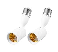 De 2 rallonges de douilles d ' ampoule E27 avec angle, 360 degrees | Réglage angulaire flexible pour l ' éclairage intérieur et les ampoules décoratives, avec adaptateur d ' extension