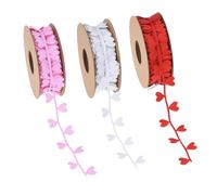 De 3 rubans de soie colorés pour emballage et artisanat fait à la main, rubans d ' emballage en forme de cœur d ' amour, ruban en Polyester