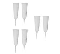 De 6 vases commémoratifs avec piquets et inserts en, White | Vases à fleurs de cimetière avec pointes et inserts en mousse pour tombe pour usage intérieur et extérieur