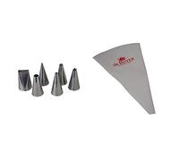 De Buyer 2114.00N Lot de 6 Douilles Assorties - inox & 4856.40N -poches patissieres reutilisables 40cm