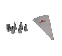 De Buyer 2114.00N Lot de 6 Douilles Assorties - inox & 4856.45N -poches patissieres reutilisables 45cm
