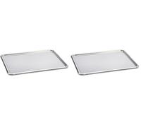 DE BUYER -3201.31 -plateau patissier inox bord rond 31x24cm, Argent (Lot de 2)