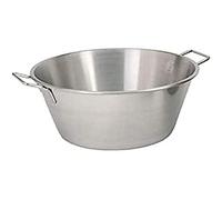 De Buyer 3251.32 Bassine Pâtissière Conique à Fond Plat - Inox - 2 Anses - Diamètre 32 cm