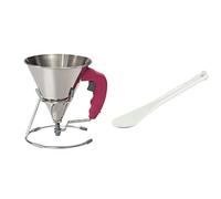 DE BUYER -3353.60 -kwik mini entonnoir a piston, Fuchsia, 17.4 x 15.8 x 15.8 cm & 4745.30 -spatule blanche en polyglass l. 30cm