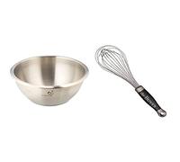 DE BUYER -3373.20 -Bassine 1/2 sph. Inox Fd Silicone ø 20 & 2610.25 -fouet professionnel fils inox goma 25cm