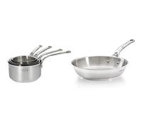 DE BUYER -3410.04 -lot de 4 casseroles milady ø14 à 20cm & 3412.24 'Milady' Poêle à Frire en Inox - Diamètre 24 cm