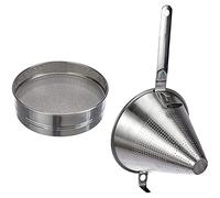 DE BUYER -4605.21 -Tamis INOX 4 Mailles interchangeables 21 & 3350.20N -Passe-Sauce Chinois ø 20 cm INOX
