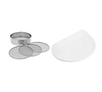 DE BUYER -4605.21 -tamis inox 4 mailles interchangeables 21 & 4858.00N -raclette coupe pate ronde polyethylene