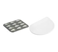 DE BUYER -4710.12 -plaque a 12 madeleines - 20x26cm & 4858.00N -raclette coupe pate ronde polyethylene