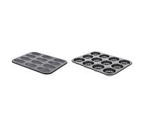 DE BUYER -4710.12 -plaque a 12 madeleines 7x4x1.5cm - 20x26cm & 4712.12 -plaque de 12 mini savarins fermes ø7cm