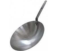 DE BUYER - 5114.35 - WOK EN ACIER - TÔLE BLANCHE - FORME ARRONDIE - QUEUE FEUILLARD G