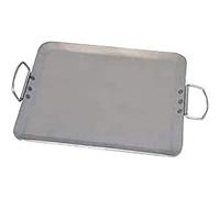 De Buyer 5521.37 'Carbone Plus' Plaque Plancha avec 2 Anses Inox - Tôle d'Acier Blanche - 34 x 27 cm