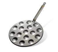 DE BUYER -5612.16 -poele 16 poffertjes-mineral b -ø27cm (pour des mini-blinis d'un diamètre de 4 cm), Gris