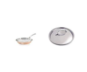 DE BUYER -6224.28 -poele rde cuivreprima materainduct 28 & 3709.24N -couvercle inox bombe pr affinityø24