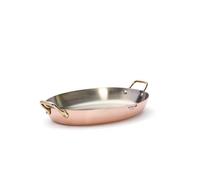 DE BUYER -6451.36 -plat ovale cuivre-inox 2 a. laiton 36cm
