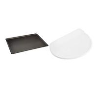 DE BUYER -8161.40 -plaque patissiere choc alu. 40x30cm & 4858.00N -raclette coupe pate ronde polyethylene Blanc
