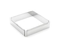 De Buyer - Cadre à entremets carré extensible en inox - 20 x 20 x 5 cm (max 37 x 37 x 5 cm) -, Gris