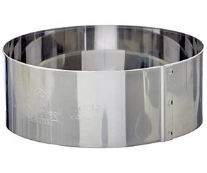 De Buyer - Cercle à entremets rond en inox - 12 x 4,5 cm | Fabriqué en France, Parfait pour Mousse, Entremets, Pâtisserie, Inox Durable qui Conserve sa Forme