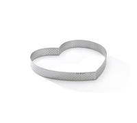 Cercle à tarte Coeur Inox perforé de BUYER H 2 cm D 18 cm