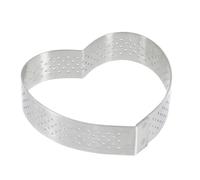 Cercle à tarte Coeur Inox perforé de BUYER H 2 cm D 8 cm