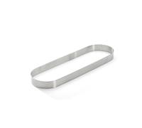 De Buyer - Cercle à tarte oblong VALHORNA en inox perforé - 27 x 8 x 2 cm - Fabriqué en France, Technologie AIR SYSTEM, Micro-Perforations pour Cuisson Rapide et Homogène pour Résultats Croustillants