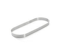 De Buyer - Cercle à tarte oblong VALHORNA en inox perforé - 31 x 11 x 2 cm - Fabriqué en France, Technologie AIR SYSTEM, Micro-Perforations pour Cuisson Rapide et Homogène pour Résultats Croustillants