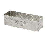 DE BUYER - Cercle à tarte rectangle VALHORNA en inox perforé | 12 x 4 x 3,5 cm, Fabriqué en France, Technologie AIR SYSTEM, Micro-Perforations pour Cuisson Rapide et Homogène