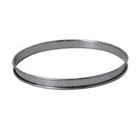 De Buyer - Cercle à tarte rond en inox perforé et bord roulé - 26 x 2 cm - Technologie AIR SYSTEM, Micro-Perforations pour Cuisson Rapide et Homogène, Résultat Croustillant et Savoureux