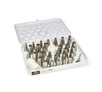 De Buyer - Coffret de 35 douilles en inox et ses adaptateurs - 30 x 24 cm - Inox de Qualité Professionnelle, Soudure pour Hygiène Parfaite, S'Adaptent aux Poches Pâtissières