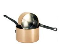 DE BUYER, DEPUIS 1830-INOCUIVRE-6460.14- CASSEROLE CUIVRE-INOX E.F.- DIAMÈTRE : 14CM Q. FONTE ÉP. 2 MM inox G