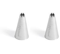 De Buyer - Douille cannelée en inox - C8-8 dents, diamètre 0,9 cm - En Inox, Idéale pour Décorer, Garnir et Remplir, Sans Soudure pour Hygiène Parfaite, S'Adapte aux Poches Pâtissières (Lot de 2)