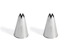 De Buyer - Douille cannelée en inox - E6-6 dents, diamètre 1,3 cm - En Inox, Idéale pour Décorer, Garnir et Remplir, Sans Soudure pour Hygiène Parfaite, S'Adapte aux Poches Pâtissières (Lot de 2)