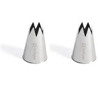 De Buyer - Douille cannelée en inox - F6-6 dents, diamètre 1,8 cm - En Inox, Idéale pour Décorer, Garnir et Remplir, Sans Soudure pour Hygiène Parfaite, S'Adapte aux Poches Pâtissières (Lot de 2)