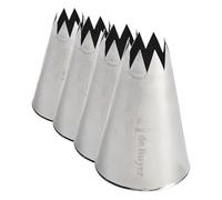 De Buyer - Douille cannelée en inox - F8-8 dents, diamètre 1,8 cm - En Inox, Idéale pour Décorer, Garnir et Remplir, Sans Soudure pour Hygiène Parfaite, S'Adapte aux Poches Pâtissières (Lot de 4)
