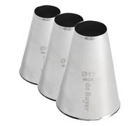 De Buyer - Douille en inox unie - Diamètre 1,7 cm - En Inox, Idéale pour Décorer, Garnir et Remplir, Sans Soudure pour Hygiène Parfaite, S'Adapte aux Poches Pâtissières, Argent (Lot de 3)
