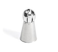 De Buyer - Douille russe à fleur en inox - Fines stries | En Inox, Idéale pour Décorer, Garnir et Remplir, Sans Soudure pour Hygiène Parfaite, S'Adapte aux Poches Pâtissières