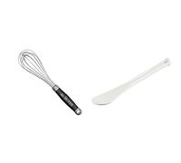 De Buyer - Fouet professionnel fils en inox GOMA - Longueur 35 cm - 2610.35 & 4745.30 -spatule blanche en polyglass l. 30cm