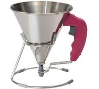 De Buyer – Entonnoir à piston KWIK avec pied, inox 0,8 L – Fuchsia
