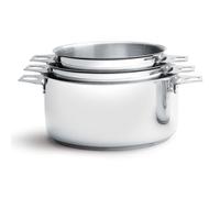 De Buyer - Lot de 3 casseroles en inox MILADY TWISTY amovibles - Diamètre 16/18/20 cm -, Argenté
