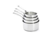 De Buyer - Lot de 4 casseroles en inox MILADY - 14/16/18/20 cm - Fabriquées en France, Sans PFAS, Inox 18/10 Performant et Résistant, Fond Sandwich, Tous Feux + Four, Finition Poli Brillant