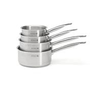 De Buyer - Lot de 4 casseroles PRIM'APPETY - 14/16/18/20 cm - , Inox 18/10 de Qualité Professionnelle, Fond Magnétique Épais pour Cuisson Maîtrisée, Tous Feux + Four, Finition Poli Brossé