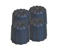 DE BUYER - Lot de 4 moules à Canelés Bordelais en acier antiadhésif | Diamètre 5,5 cm
