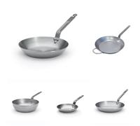 DE BUYER - Lot de 5 Poêle en tôle d'acier Mineral B - 20, 26, 28 et 32, 32cm Poêle grill- Fabriquées en France, Sans PFAS, Inox 18/10, Tous Feux + Four, Finition Poli Brillant